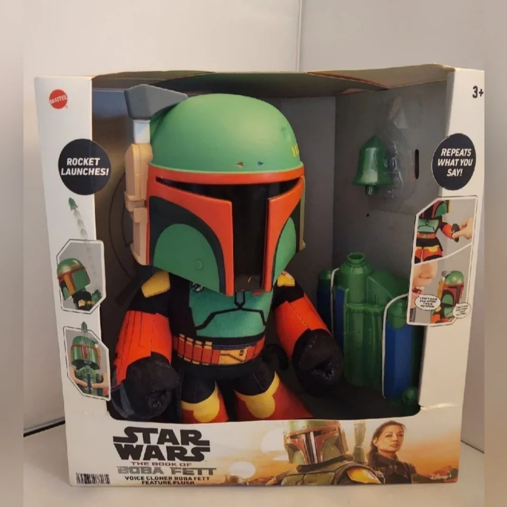Star Wars The book of Boba Fett Voice Cloner Boba Fett Feature Plush NWT